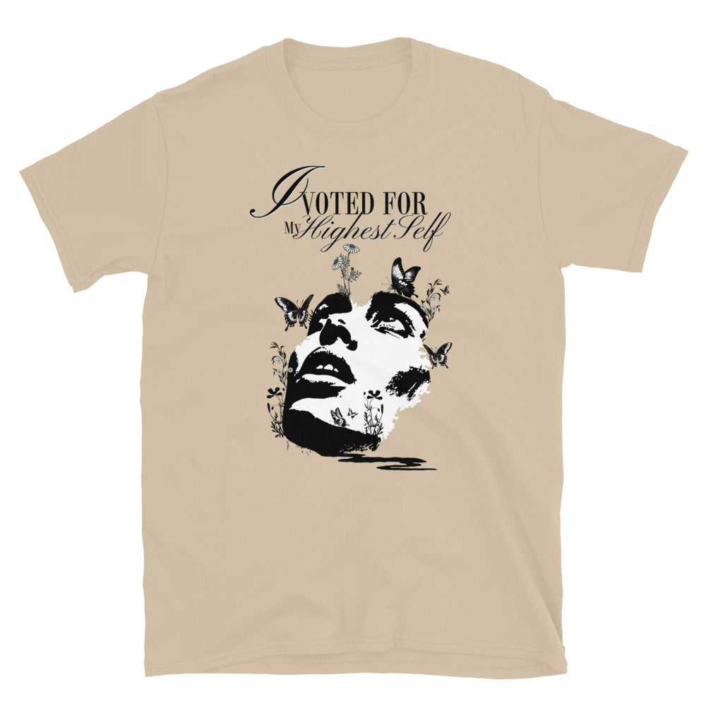 I Voted For My Highest Self TShirt - Sand Color - https://ascensionemporium.net